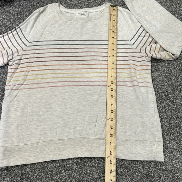 Thread & Supply That Cozy Life Long Sleeve Shirt Size Small Striped Crew Neck - Picture 7 of 7